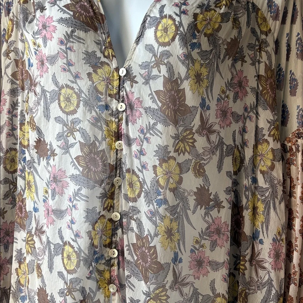 Free People Floral Sheer Top - Multicolor